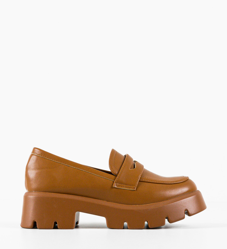 Pantofi Casual Lea Camel - 5 | YEO