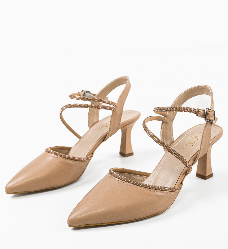 Pantofi cu toc Okeyt Nude - 4 | YEO