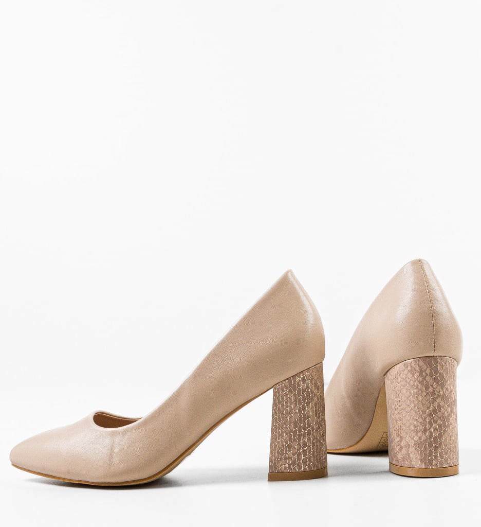 Pantofi cu toc Tuka Nude - 5 | YEO