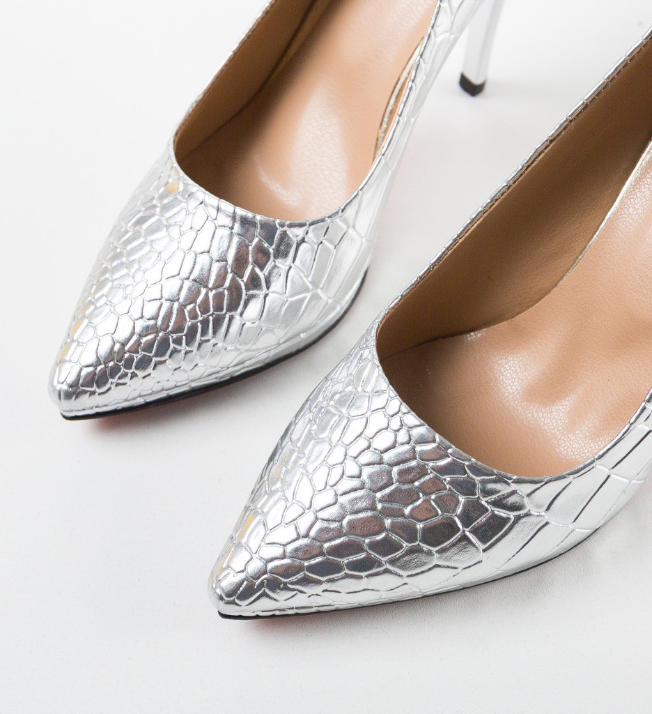 Pantofi dama Poreni Argintii 2
