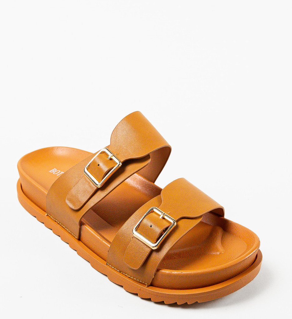 Papuci dama Hill Camel - 5 | YEO