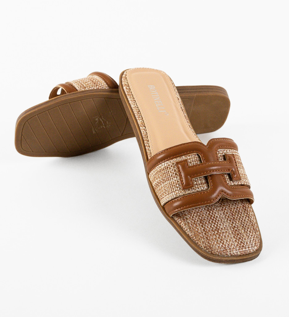 Papuci dama Stomp Camel - 4 | YEO