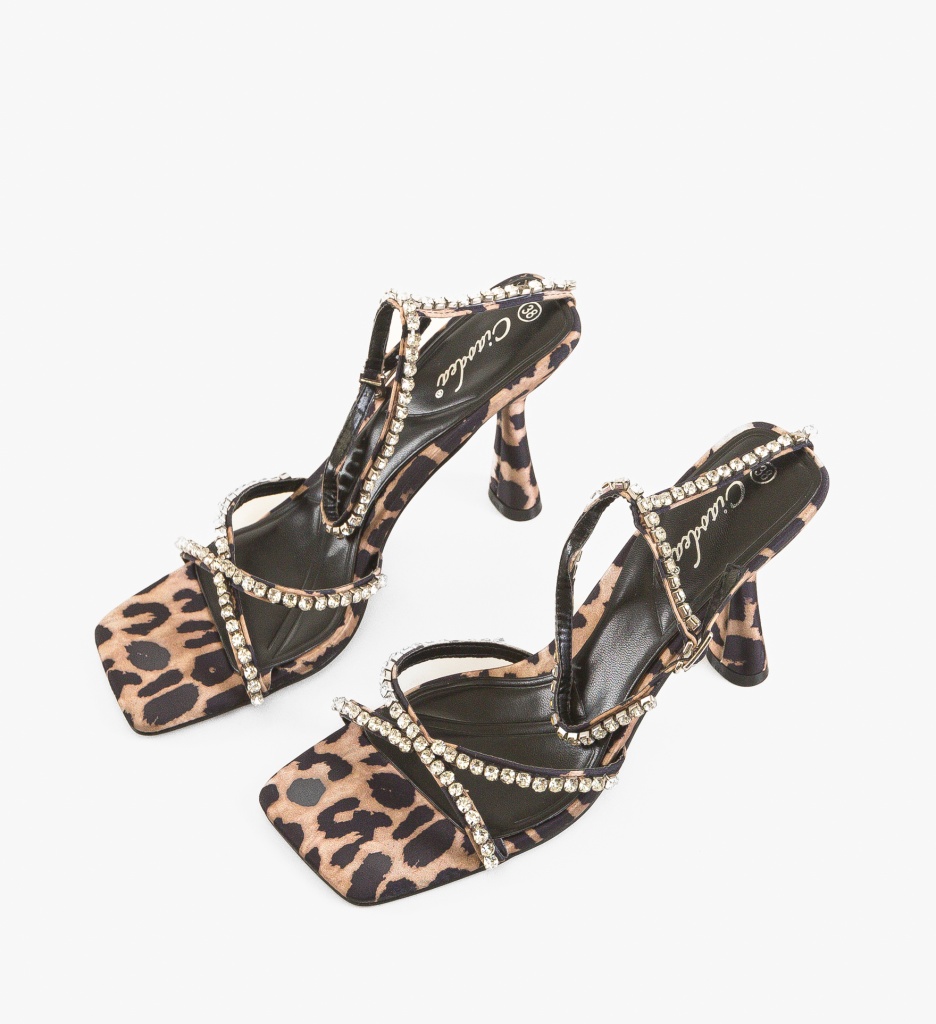 Sandale cu toc Aron Animal Print - 3 | YEO