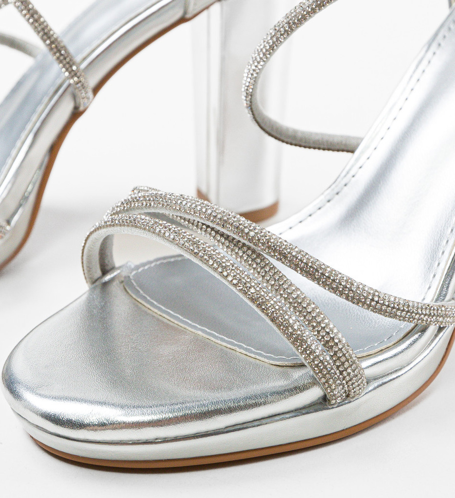 Poze Sandale cu toc Austin Argintii depurtat.ro 