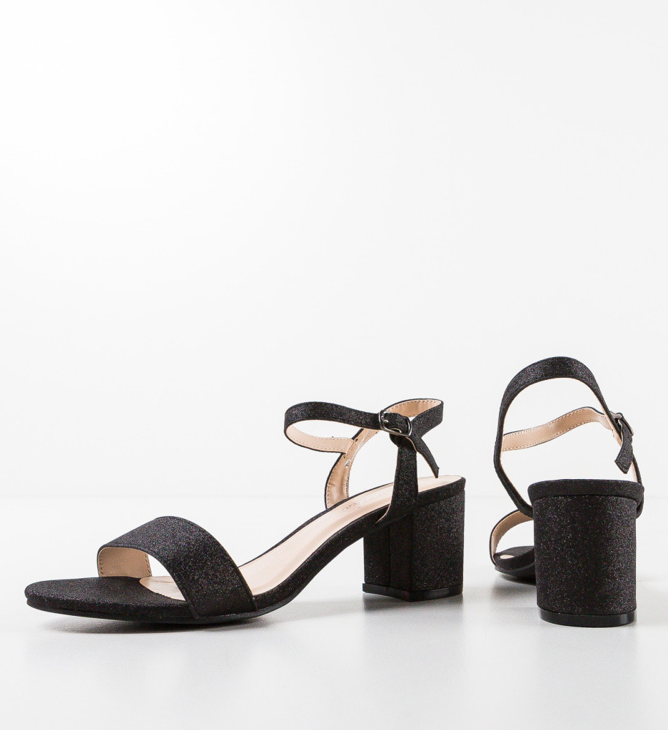 Poze Sandale cu toc Boone Negre depurtat.ro 