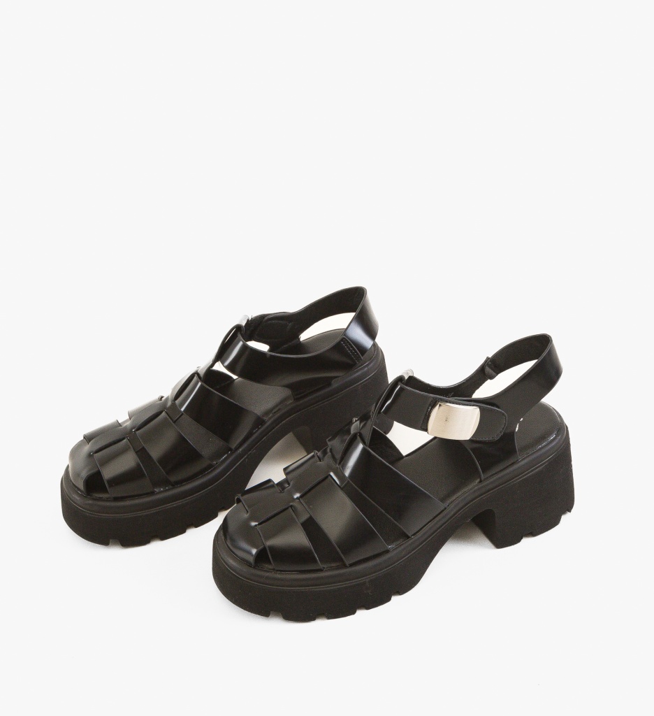 Sandale cu toc Carisi Negre - 4 | YEO