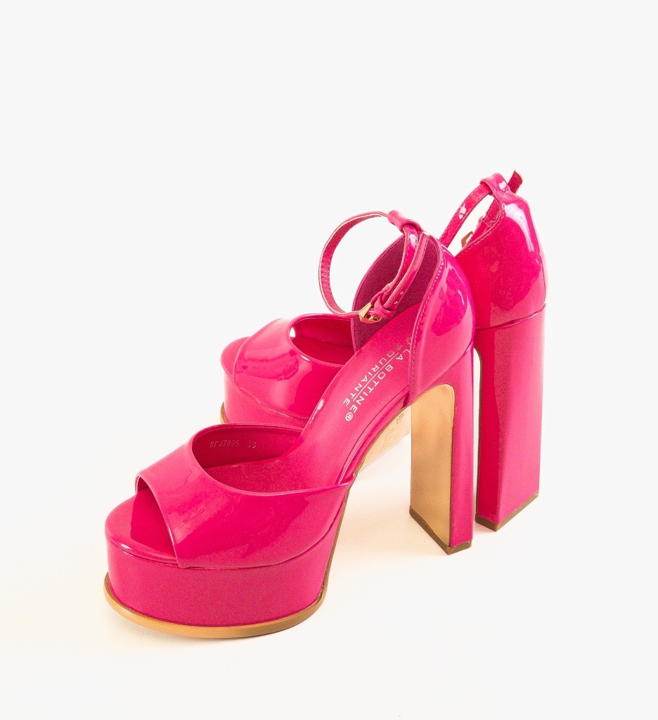 Sandale cu toc Carol Fuchsia - 4 | YEO