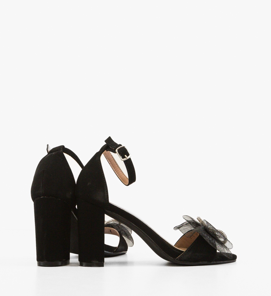 Sandale cu toc Demena Negre - 3 | YEO