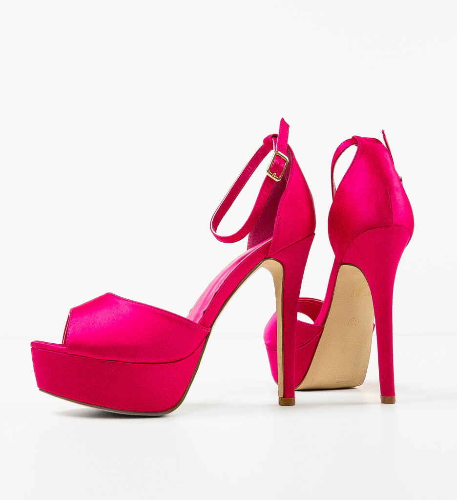 Sandale cu toc Euandro Fuchsia - 4 | YEO