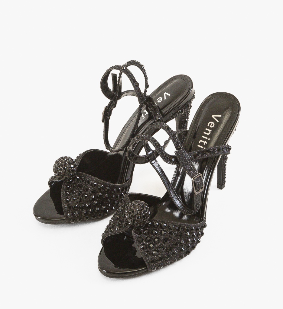Sandale cu toc Genetor Negre - 4 | YEO