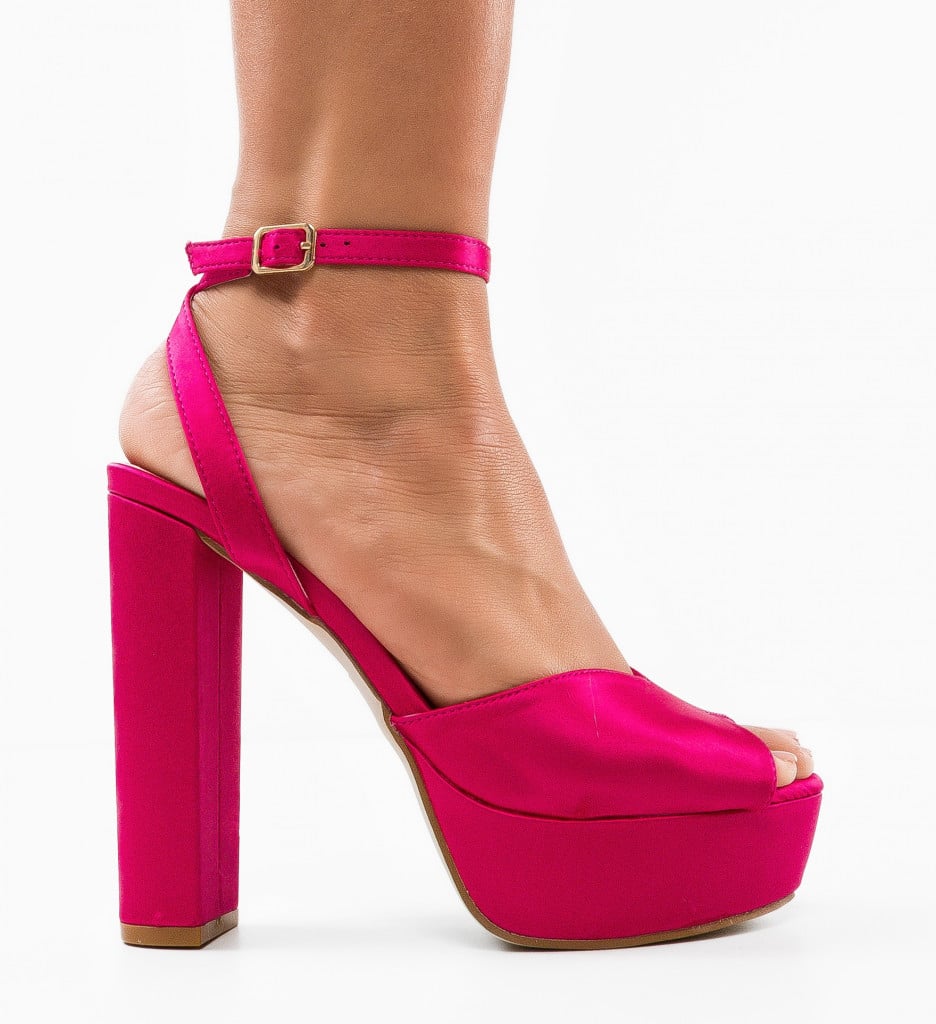 Sandale cu toc Gustavo Fuchsia - 4 | YEO