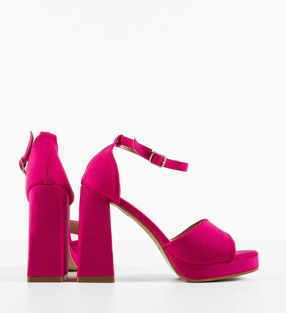 Sandale cu toc Harsh Fuchsia - 5 | YEO