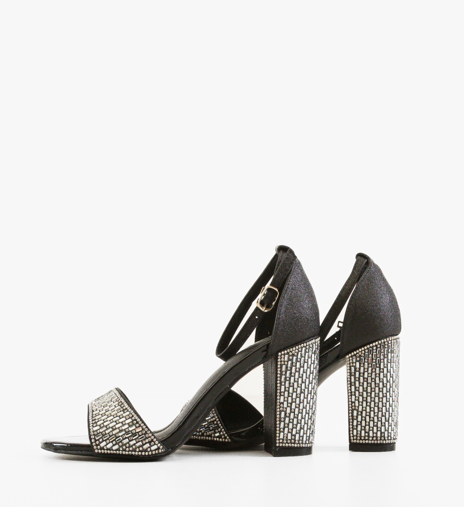Sandale cu toc Sigma Negre - 4 | YEO