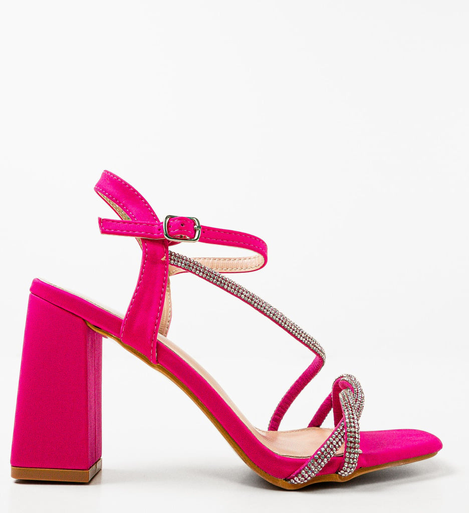 Sandale cu toc Velvela Fuchsia - 4 | YEO