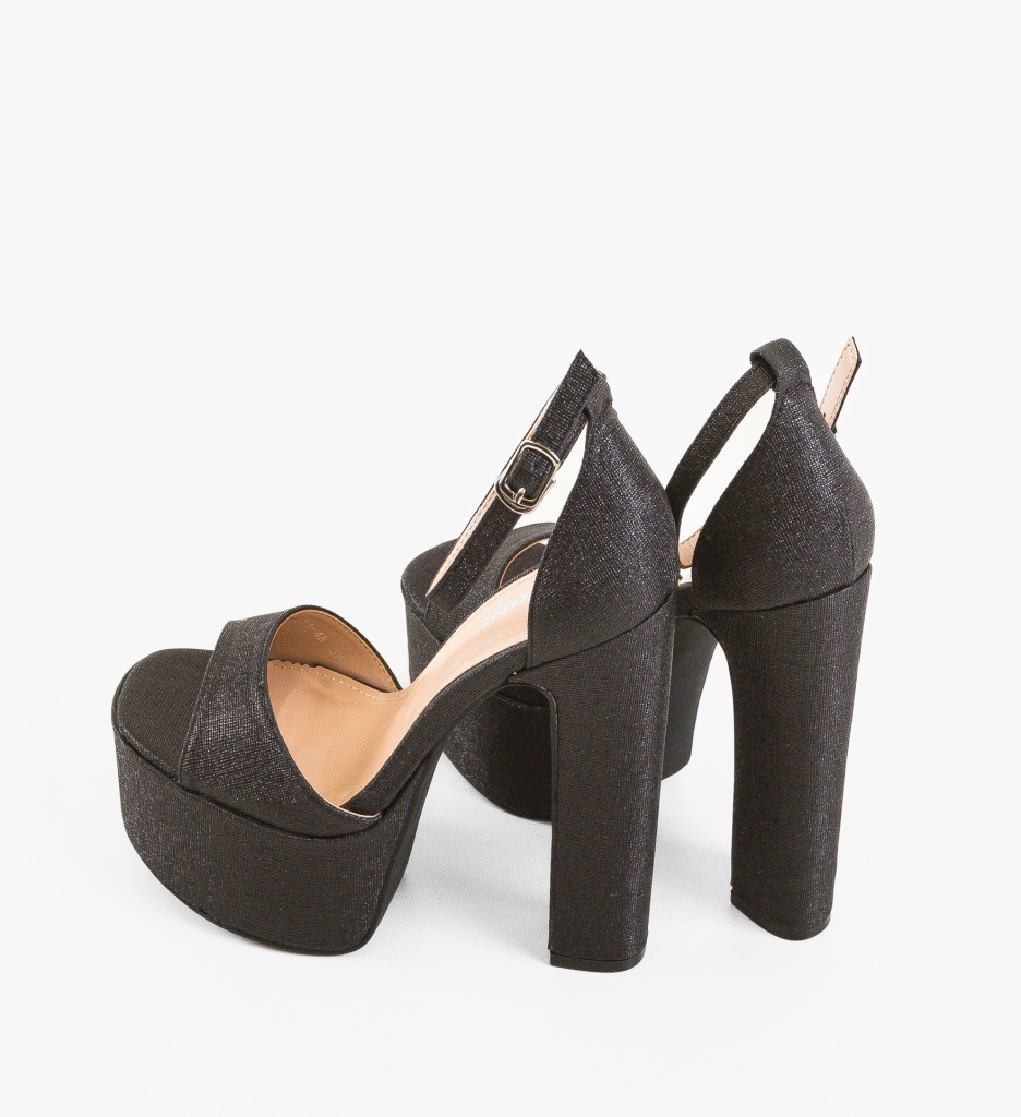 Sandale cu toc Vlandia Negre - 4 | YEO