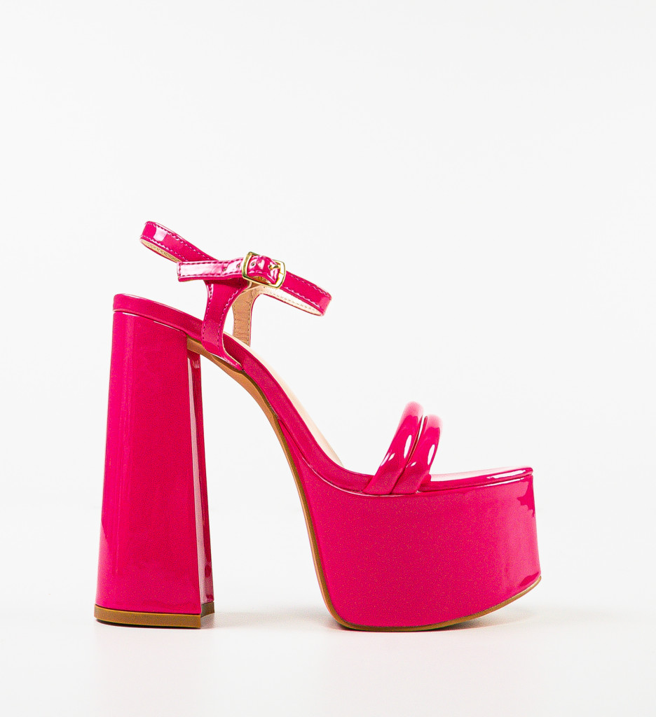 Sandale cu toc Yacob Fuchsia - 5 | YEO