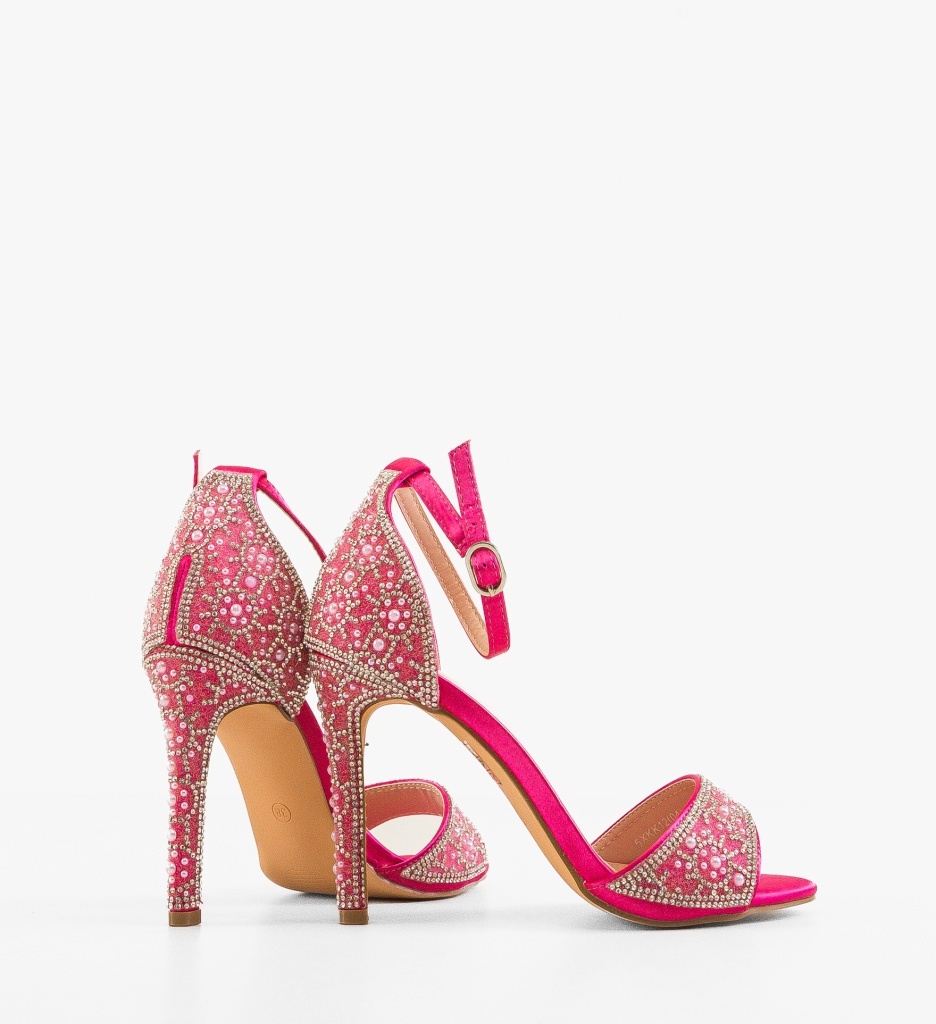 Sandale cu toc Zeda Fuchsia - 2 | YEO