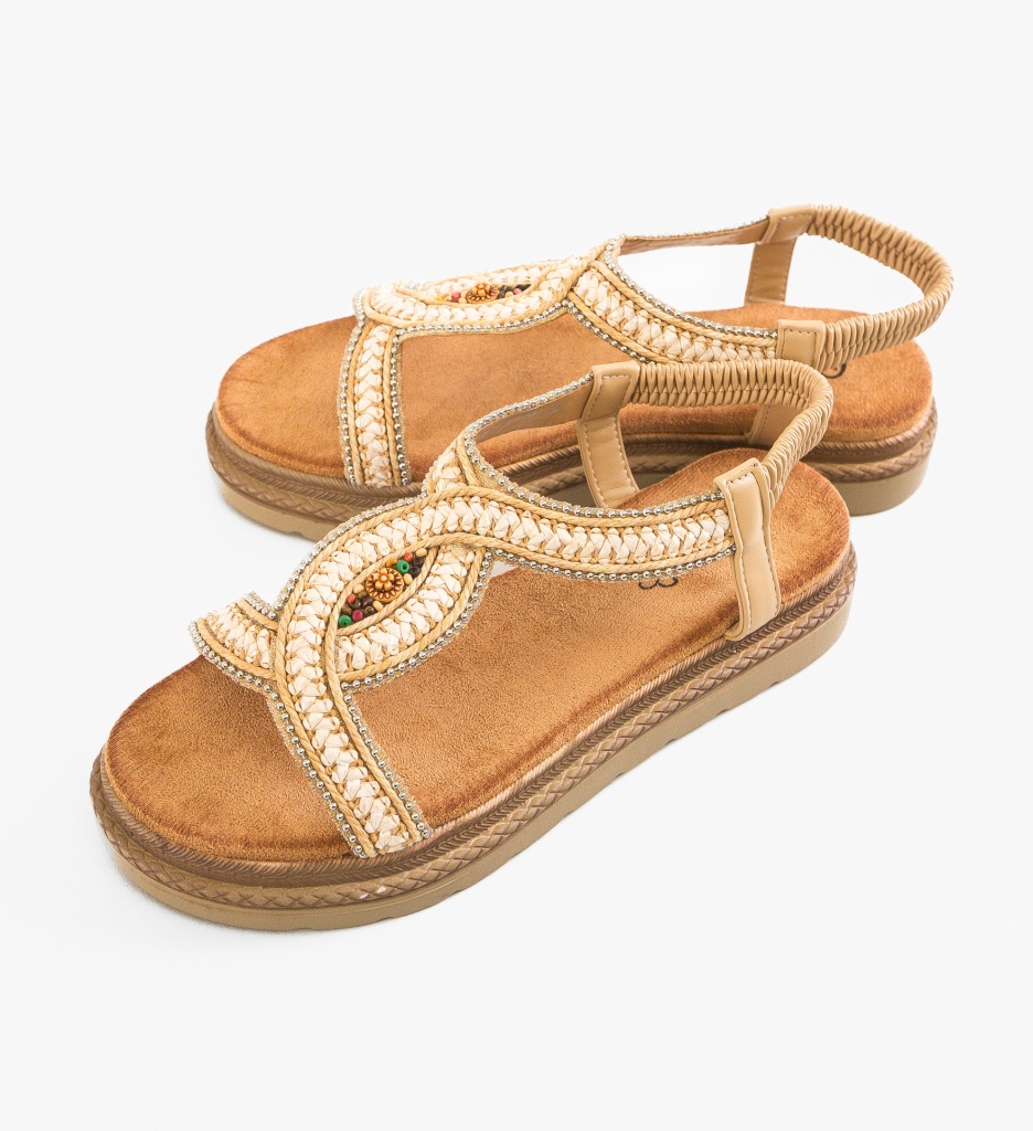 Sandale dama Ruletta Bej - 4 | YEO