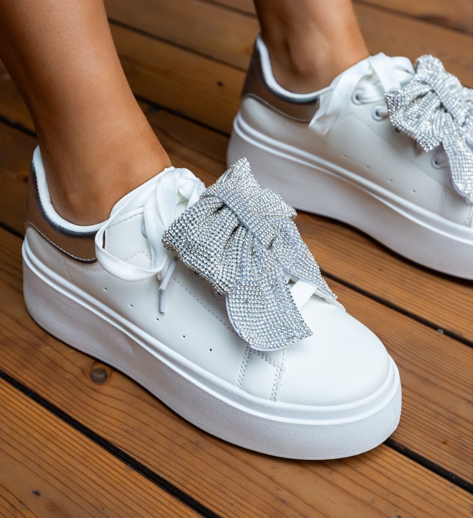 Sneakers dama Eva Argintii - 3 | YEO