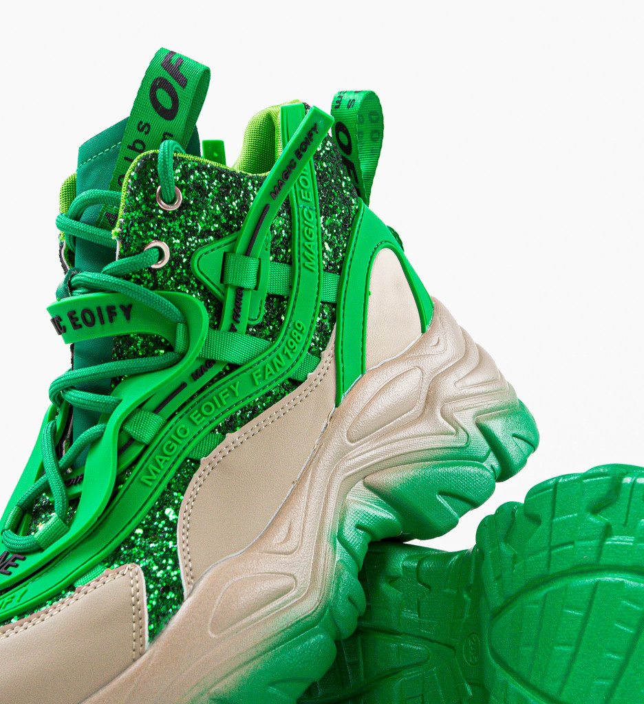 Poze Sneakers dama Iuventa Verzi depurtat.ro 