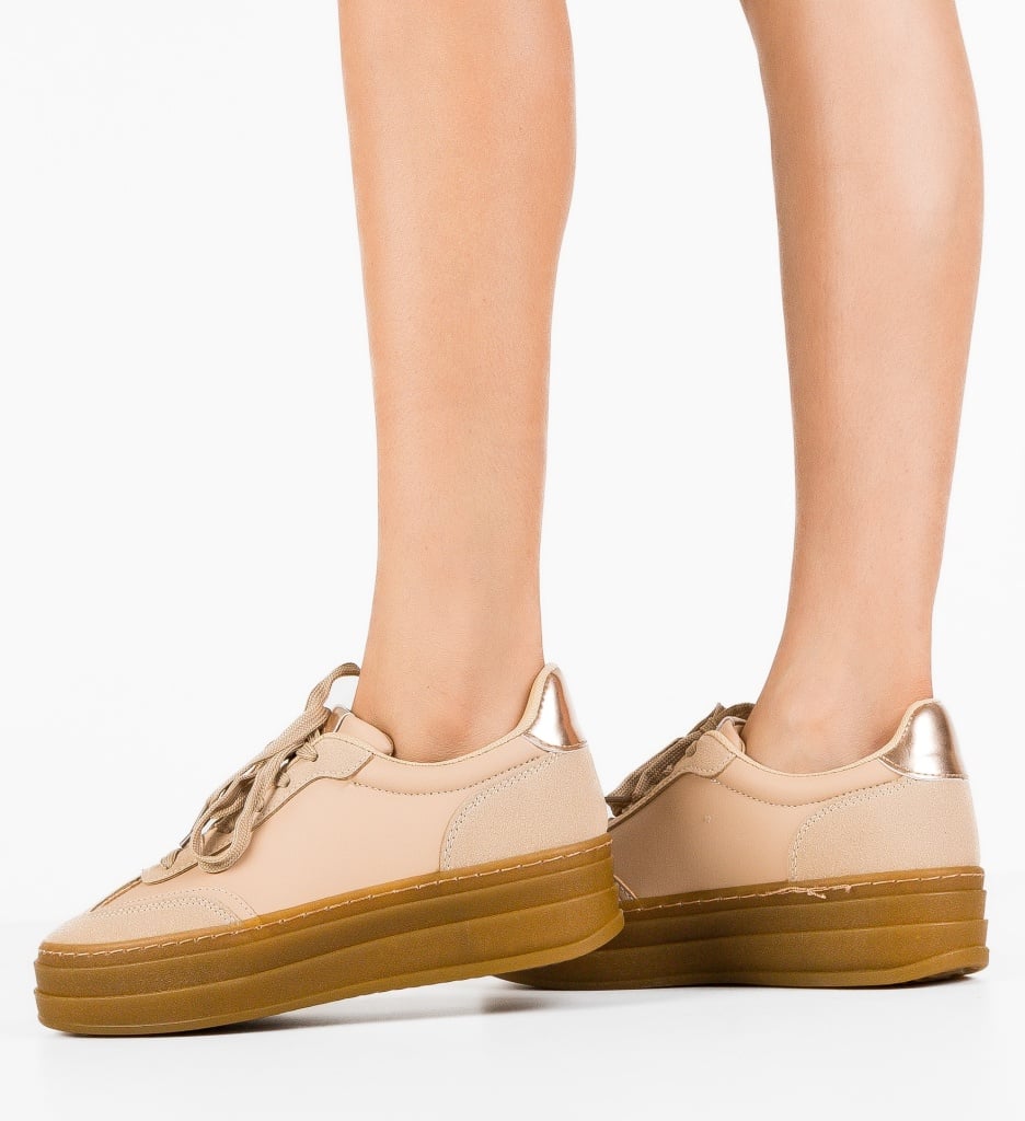 Sneakers dama Jaswin Khaki - 2 | YEO