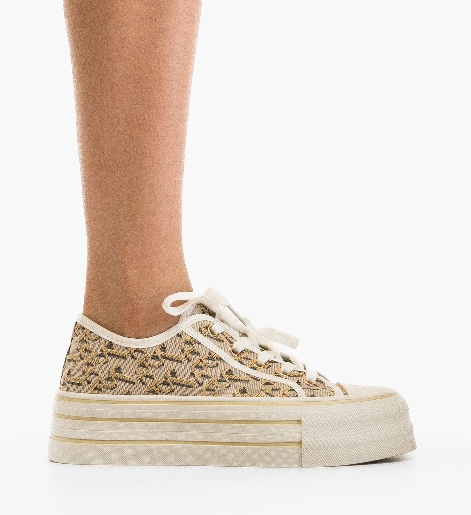 Sneakers dama Vidia Bej - 5 | YEO