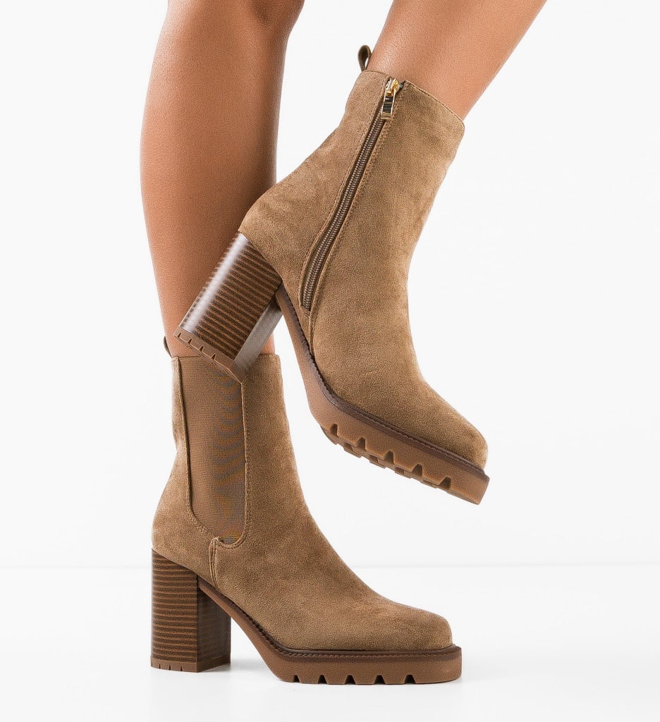 Botine dama Nevymar Khaki - 1 | YEO