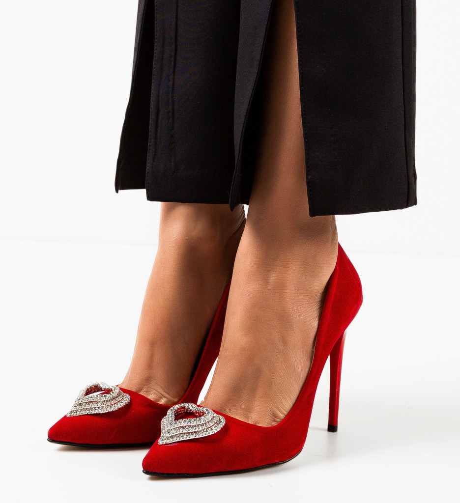 Pantofi cu toc Deltafor Rosii - 3 | YEO