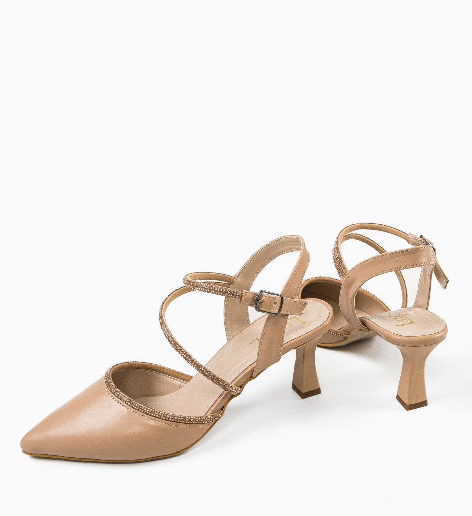 Pantofi cu toc Okeyt Nude - 5 | YEO