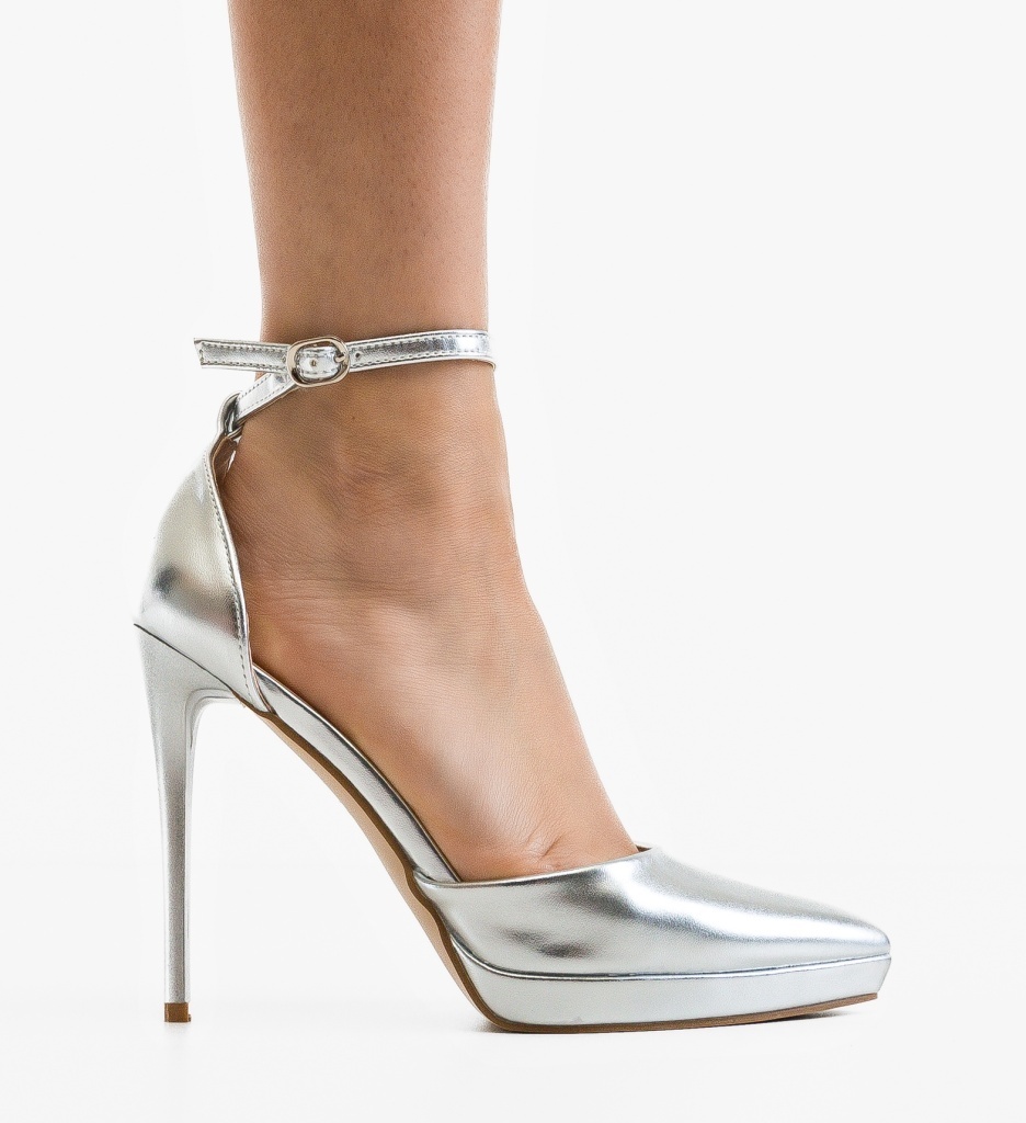 Pantofi dama Kamine Argintii - imagine 7