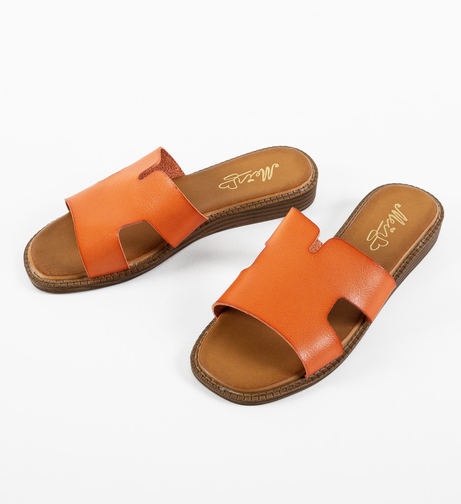 Poze Papuci dama Mermesy Portocalii depurtat.ro 