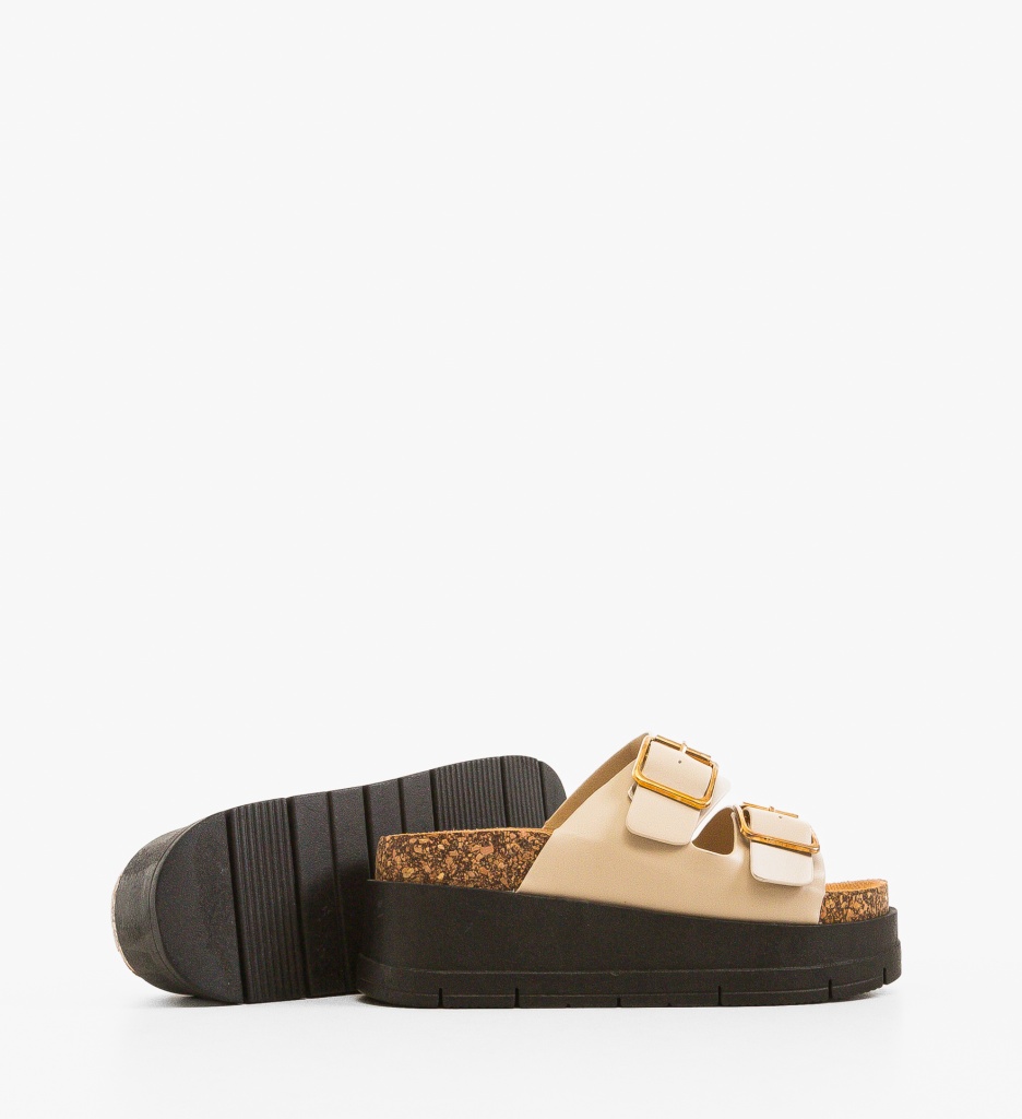 Papuci dama Olive Bej - 2 | YEO