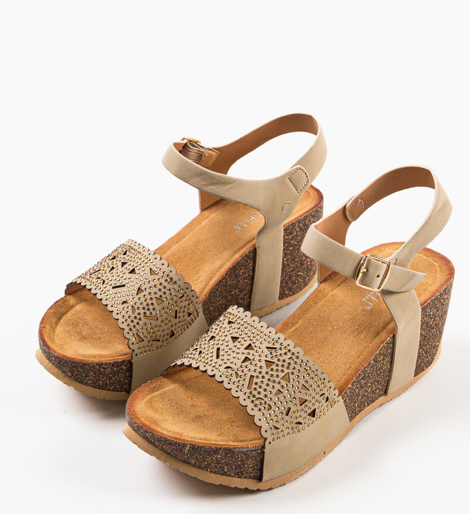 Platforme dama Tessa Khaki - 4 | YEO