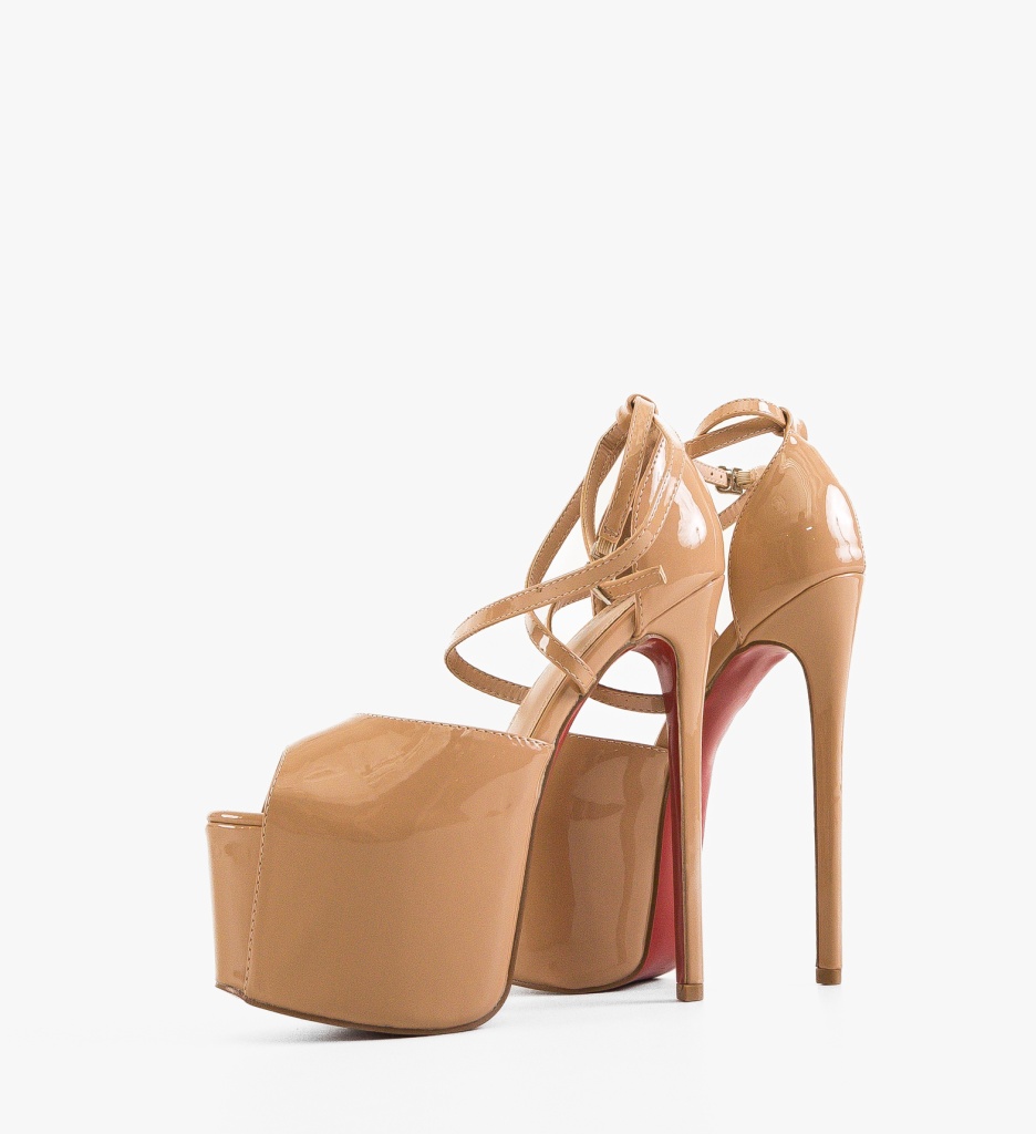 Sandale cu toc Akatosh Nude - 5 | YEO