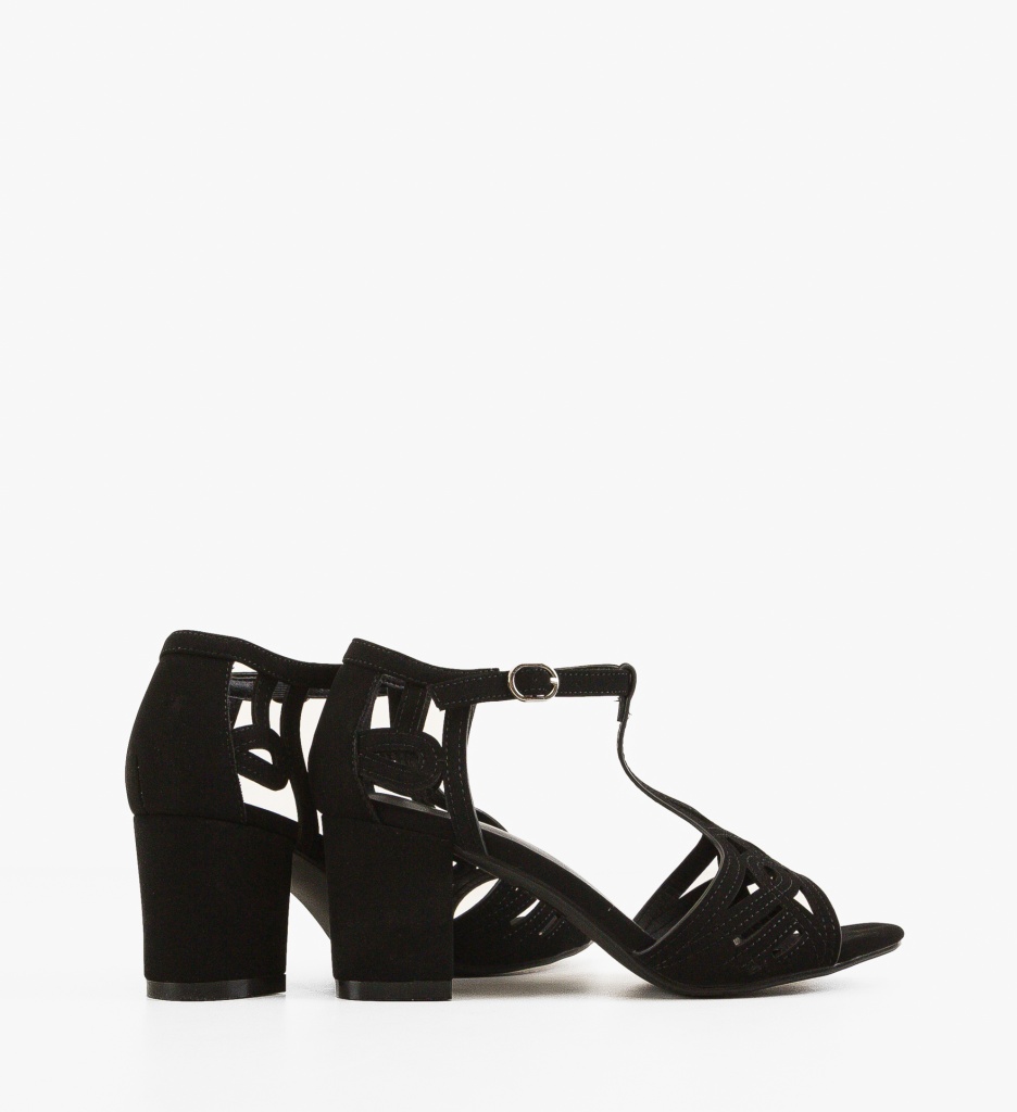 Sandale cu toc Akja Negre - 1 | YEO