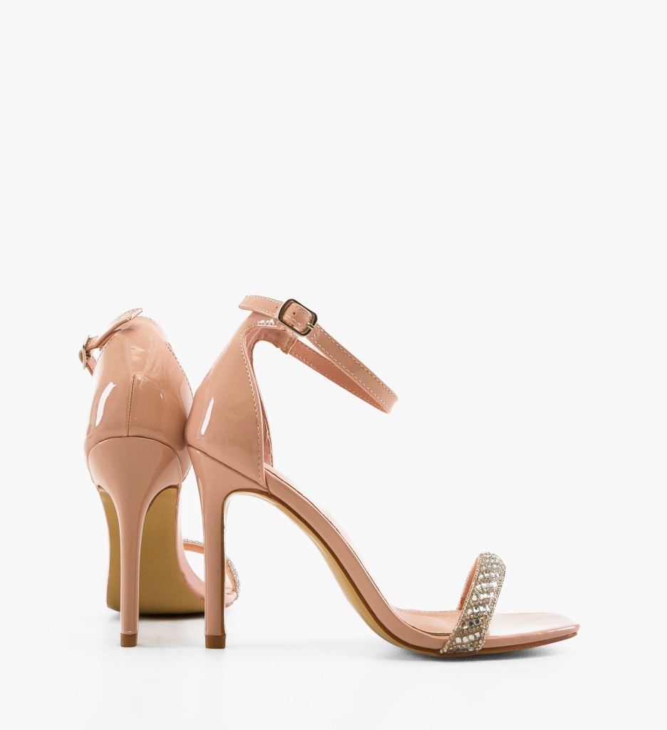 Sandale cu toc Eteset Nude - 4 | YEO