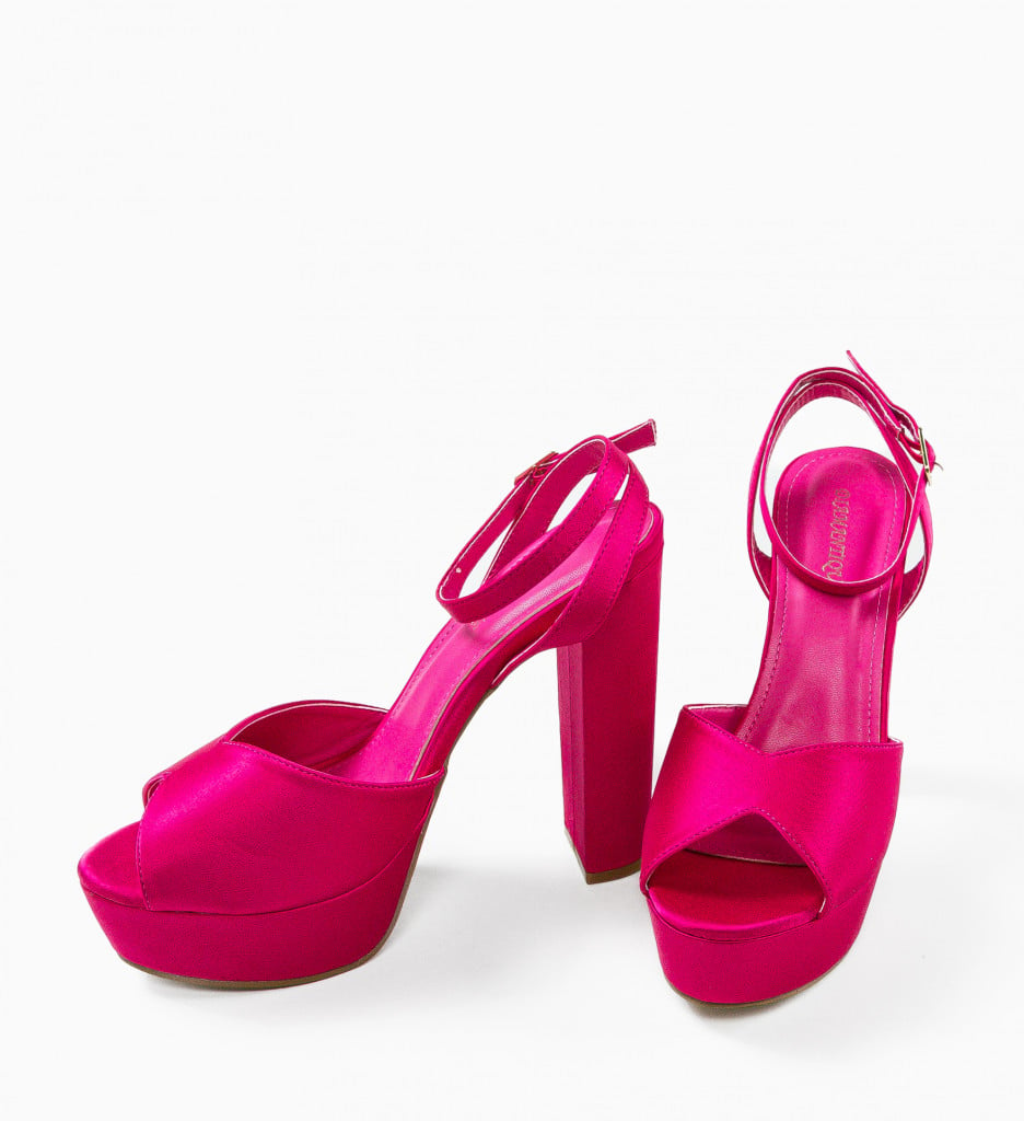 Sandale cu toc Gustavo Fuchsia - 5 | YEO