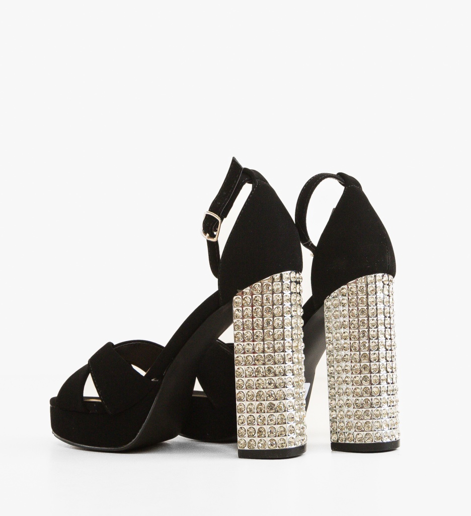 Sandale cu toc Hanse Negre - 4 | YEO