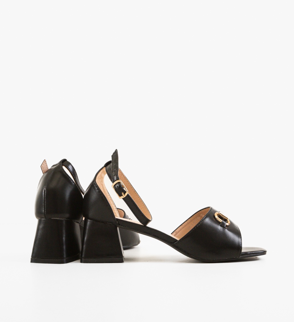 Sandale cu toc Mann Negre - 2 | YEO