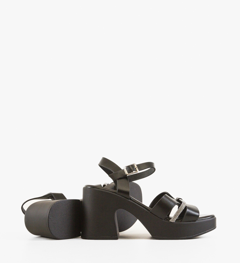 Sandale cu toc Mariko Negre - 3 | YEO