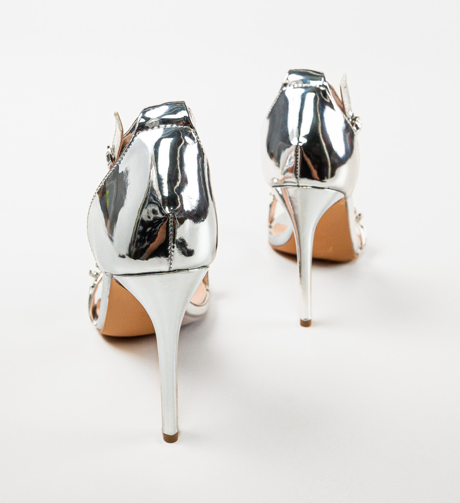 Poze Sandale cu toc Pekin Argintii depurtat.ro 