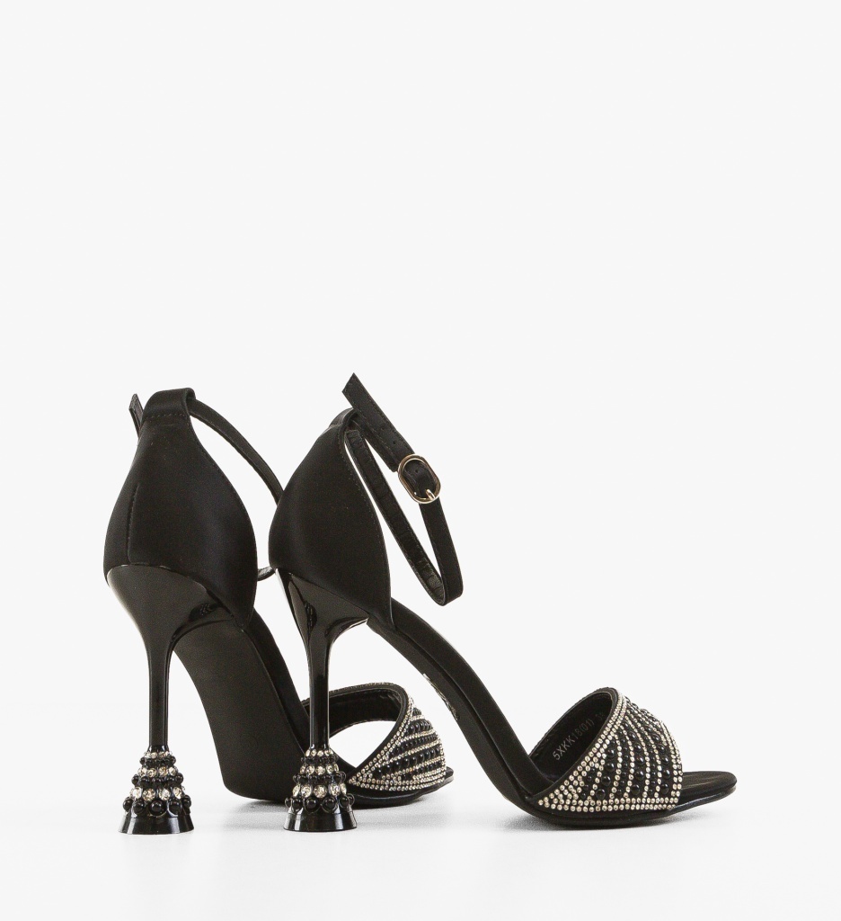 Sandale cu toc Peralo Negre - 2 | YEO