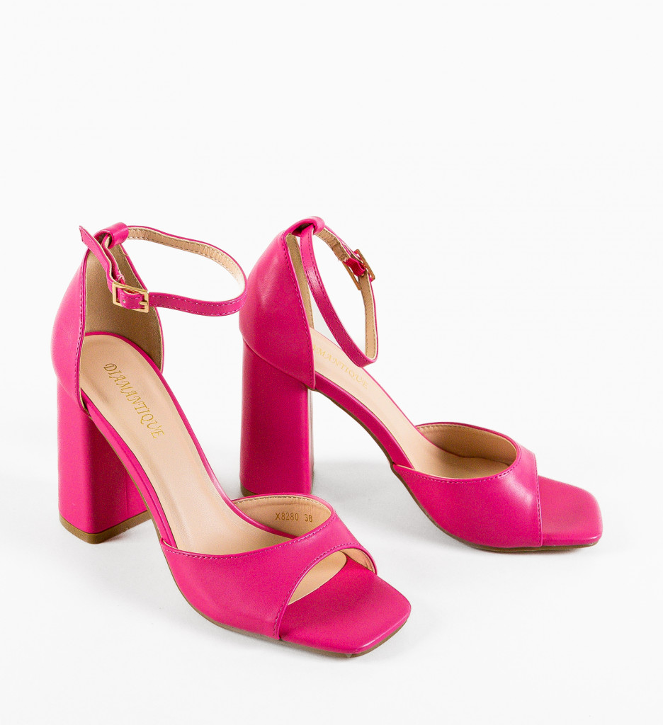 Sandale cu toc Santo Fuchsia - 5 | YEO