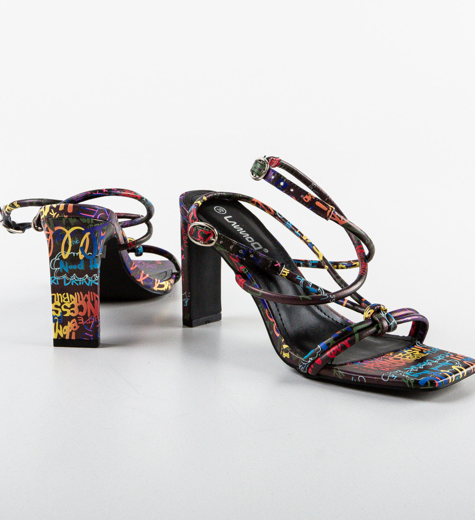 Poze Sandale cu toc Thatcher Negre depurtat.ro 