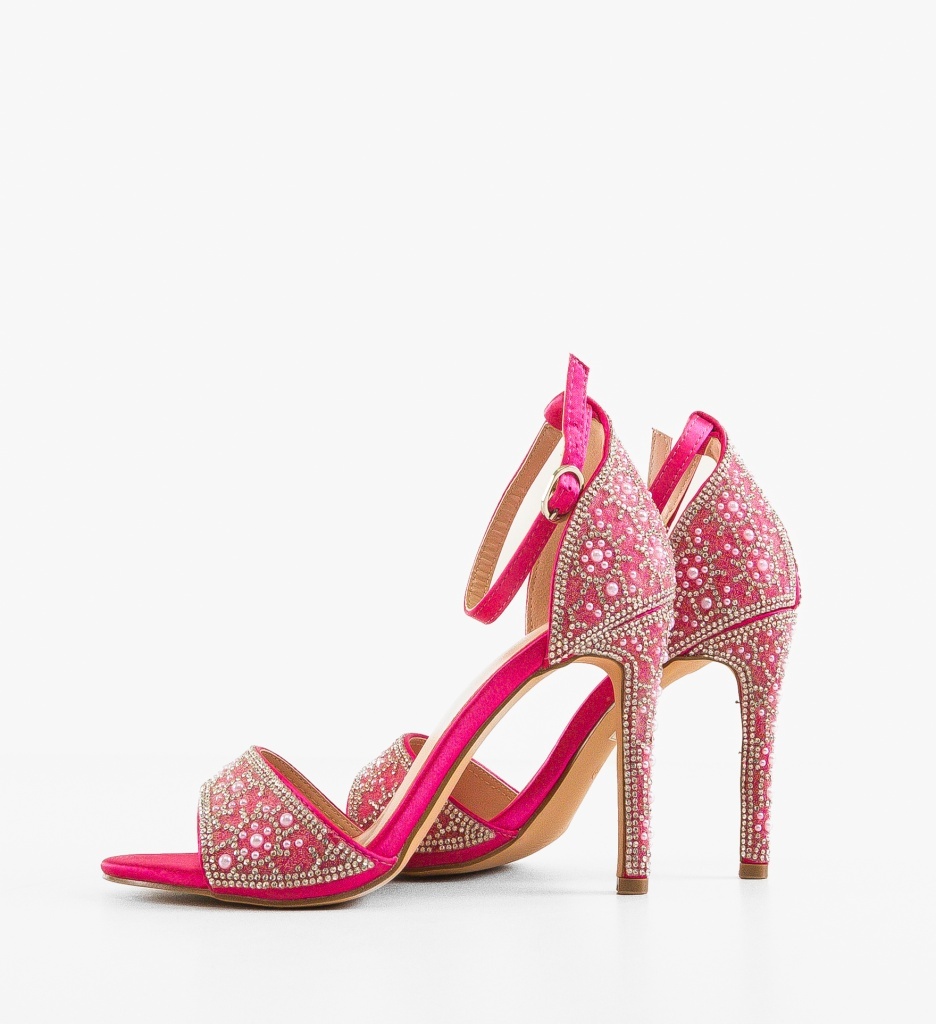 Sandale cu toc Zeda Fuchsia - 3 | YEO