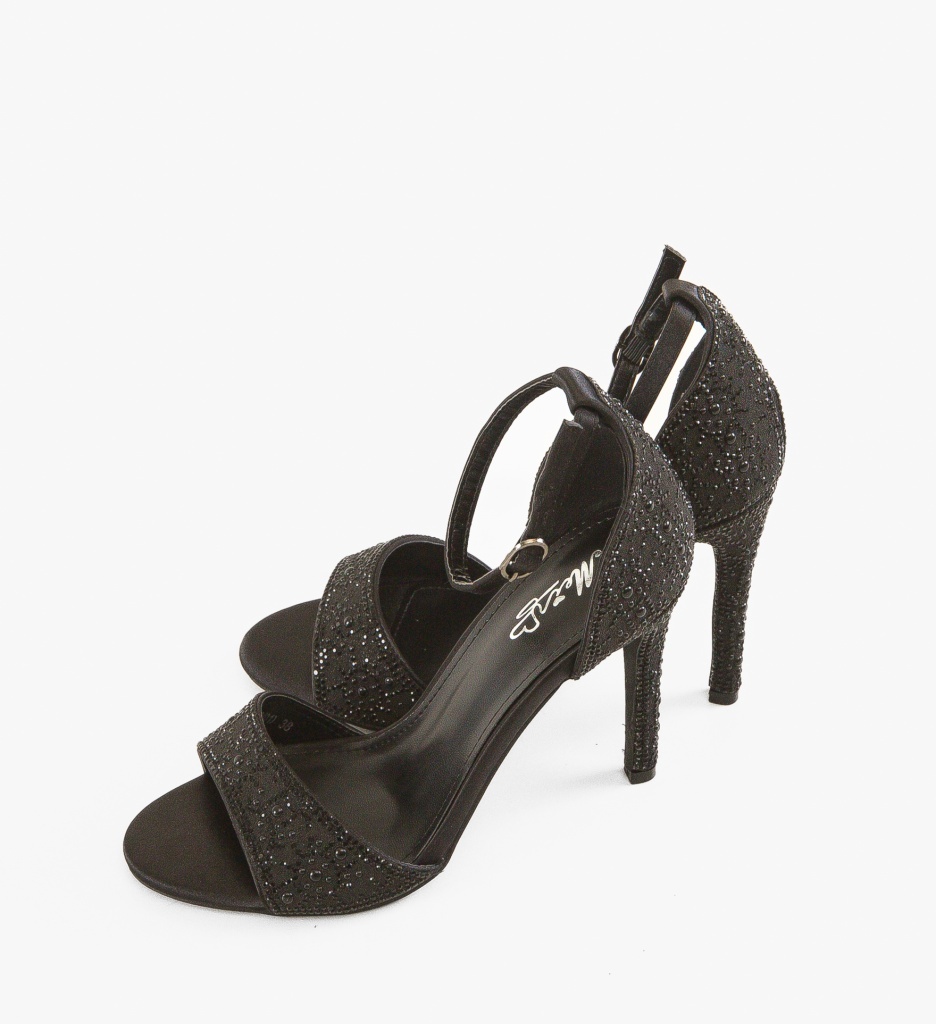 Sandale cu toc Zeda Negre - 4 | YEO