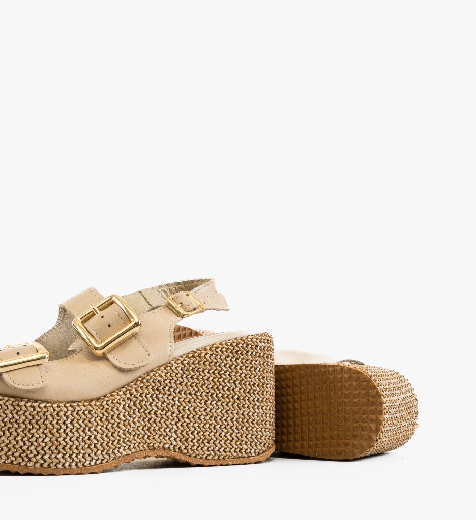 Sandale dama Boreas Bej - 3 | YEO
