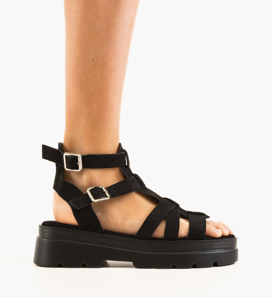 Sandale dama Pravend Negre - 5 | YEO
