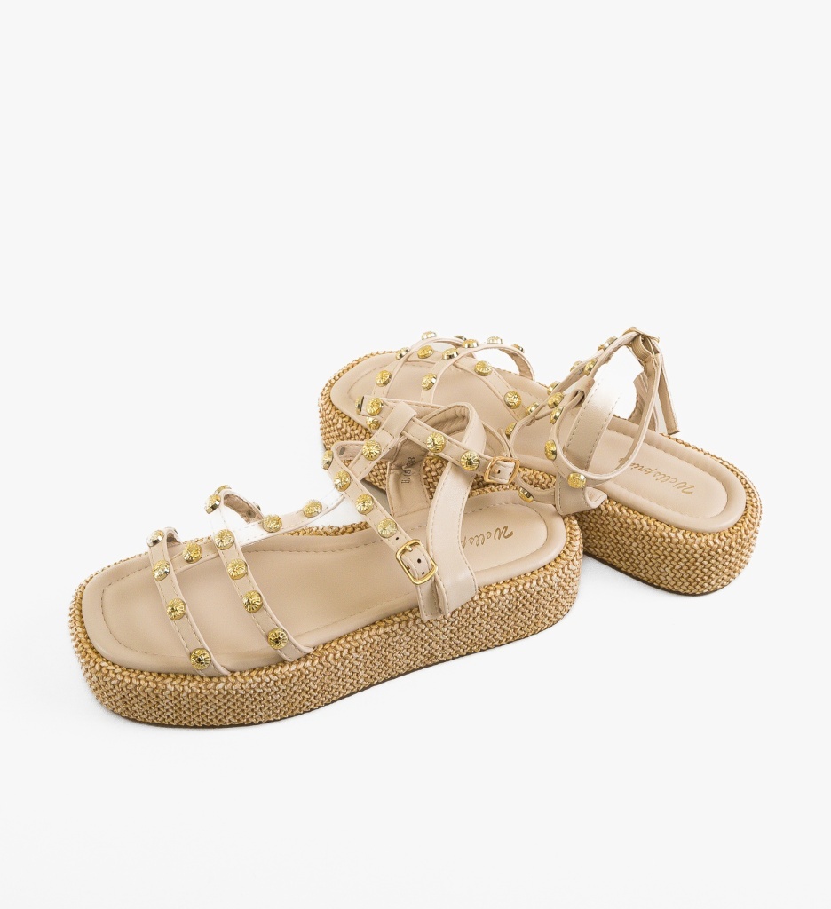 Sandale dama Straw Bej - 3 | YEO