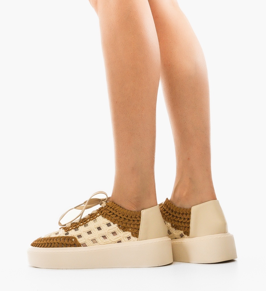 Sneakers dama Aihao Bej - 3 | YEO